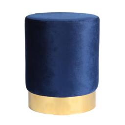 Harbour Housewares Round Velvet Foot Stool - Modern Dressing Table Pouffe Footstool Vanity Seats Vanity Chair Pouf Blue Blue 1