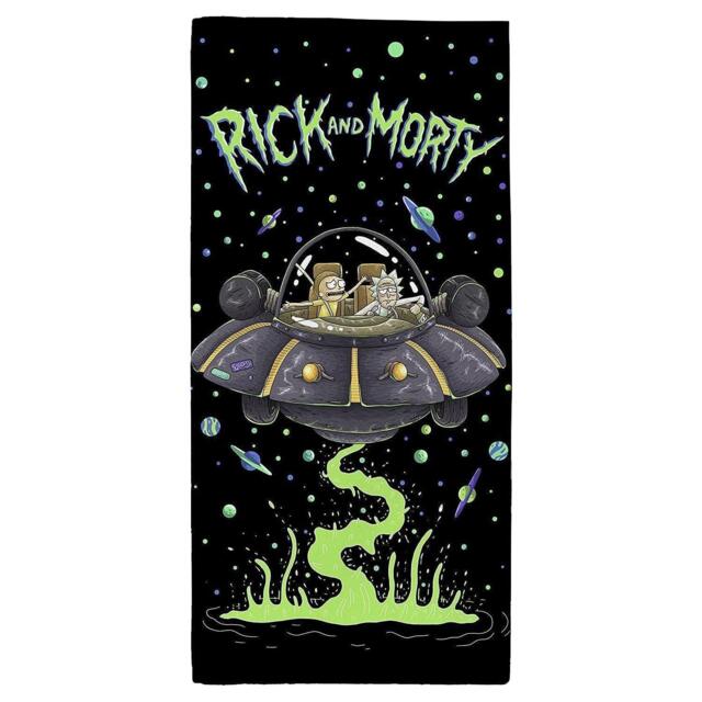 Rick And Morty UFO Towel Black Black/Green One Size 1