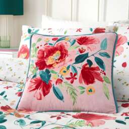 D & D Abstract Poppy Filled Cushion Red