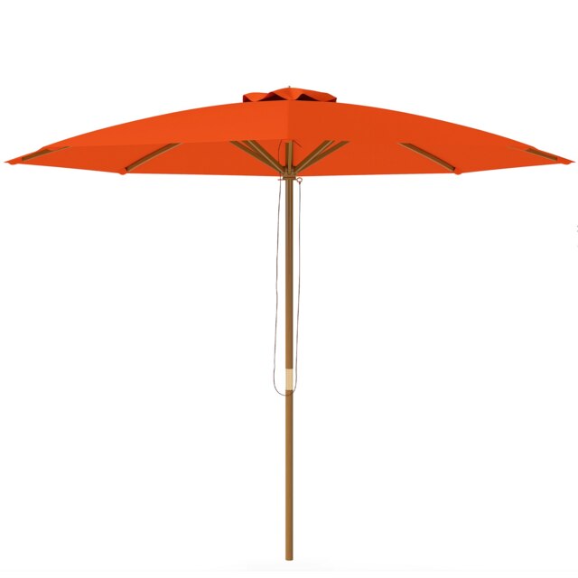 Outsunny Wooden Garden Parasol with Rope Pulley Mechanism Multi 300cm x 300cm x 250cm