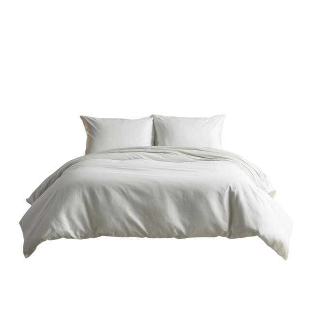 Luxury 200TC Duvet Cover And Pillowcase/s Set Bed Linen White White Super King