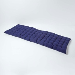 Homescapes Garden Bench Cushion Luxury 3 Seater Cotton Indoor Outdoor Seat Pad Navy Blue 143 x 48 cm 1