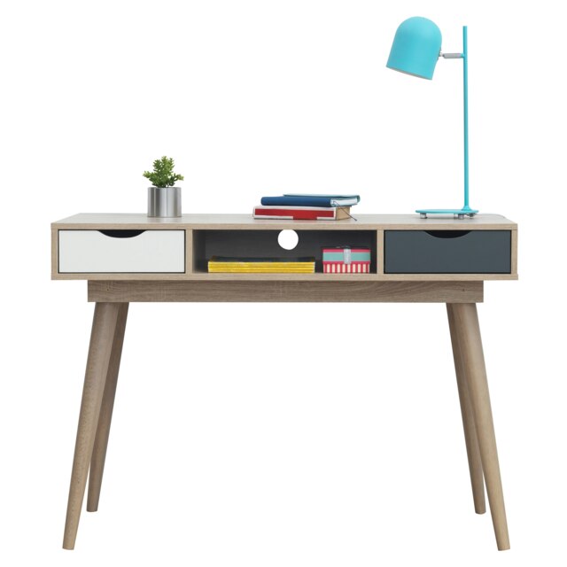 Alford 2 Drawer Dressing Table White & Grey Finish