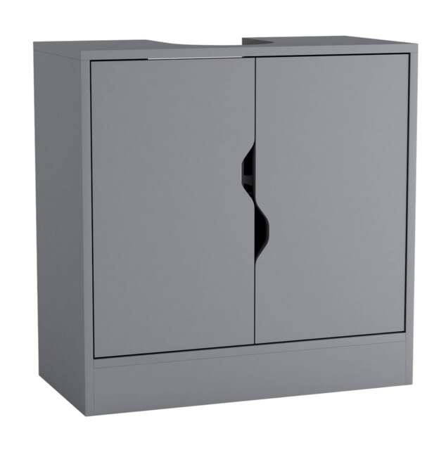 Bathroom Sink Cabinet with Partial Pedestal Grey 60 x 60 x 30 1