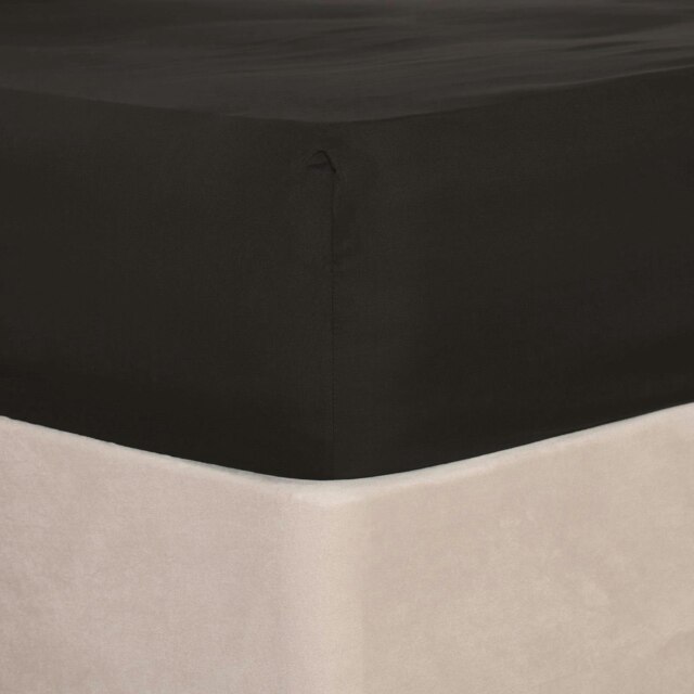 OHS Soft Plain Fitted Bed 25cm Deep Elasticated Sheet, Double - Graphite