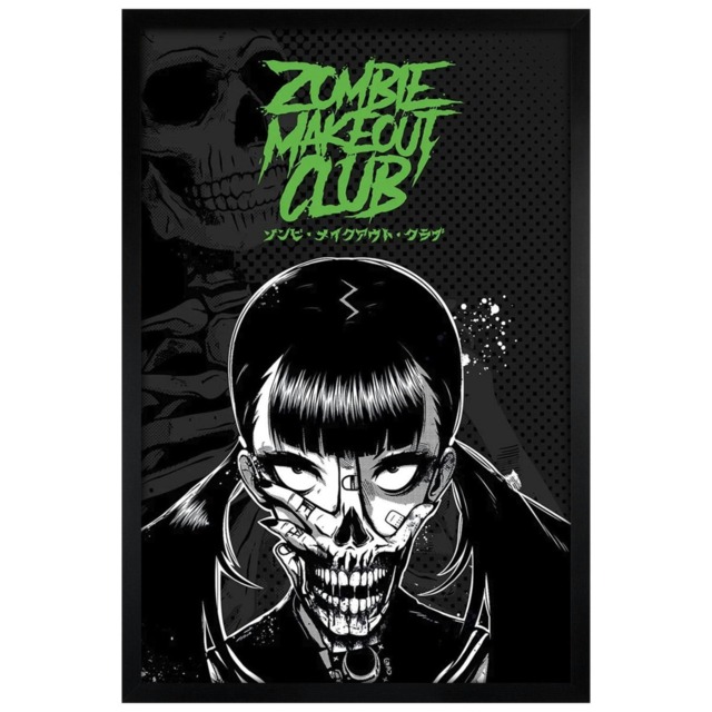 Black Wooden Framed Zombie Makeout Club Death Stare Maxi Poster Multi