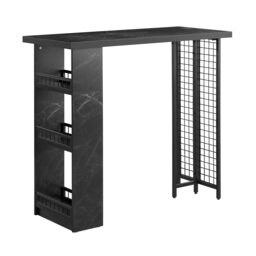 SoBuy Kitchen Breakfast Bar Table with 3 Side Shelves, Black, 47.2x19.7x41.3 inches, 25.05 kg - FWT100-SCH