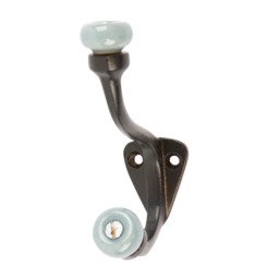 Hammer & Tongs Grey Ceramic Ball Hat & Coat Hook - W30mm x H105mm - Black