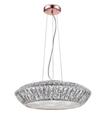 Armel 5 Light LED Crystal Rosy Gold Pendant Ceiling Light
