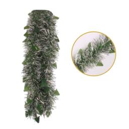 Pack of 6 2m Christmas Die Cut Xmas Tree Tinsel - Silver