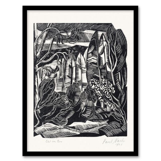 "Winter in Hampden Black White Landscape Nash Framed Wall Art Print 12X16"""