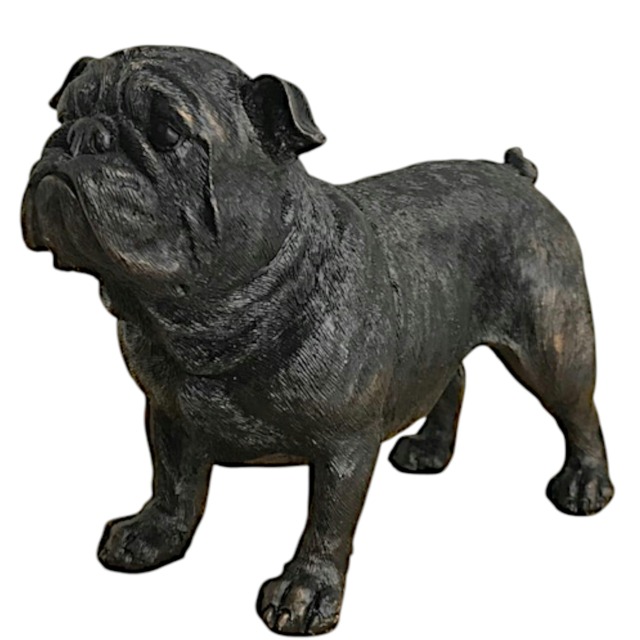 English Bulldog Dog Figurine Bronze Effect Home Decoration