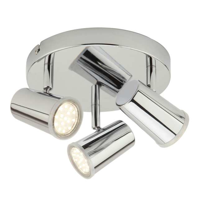 BHS Frida Bathroom Ceiling Spotlight Plate Silver Chrome 1