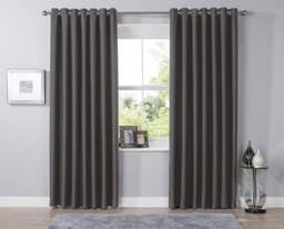 Blackout Curtains in Charcoal, 117cm x 137cm Grey Grey