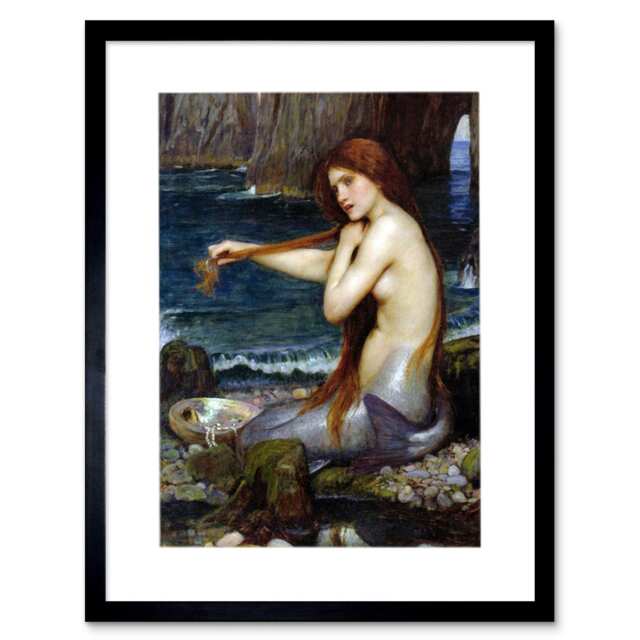 John William Waterhouse Mermaid Old Master Painting Framed Wall Art Print