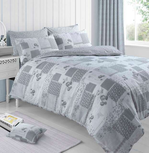 Velosso Maya Printed Cotton Blend Duvet Cover and Pillowcase Set Grey Double