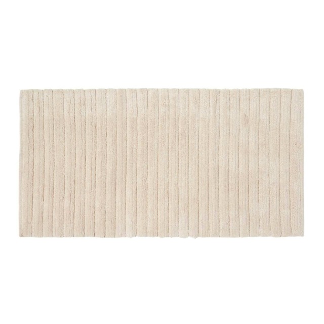 Homescapes Ribbed Cotton Spa Style Cream Bath Mat Cream