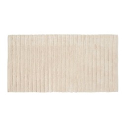 Homescapes Ribbed Cotton Spa Style Cream Bath Mat Cream