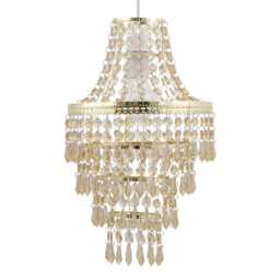 Gold Tiered Chandelier Style Light Shade Yellow Bronze Medium 1