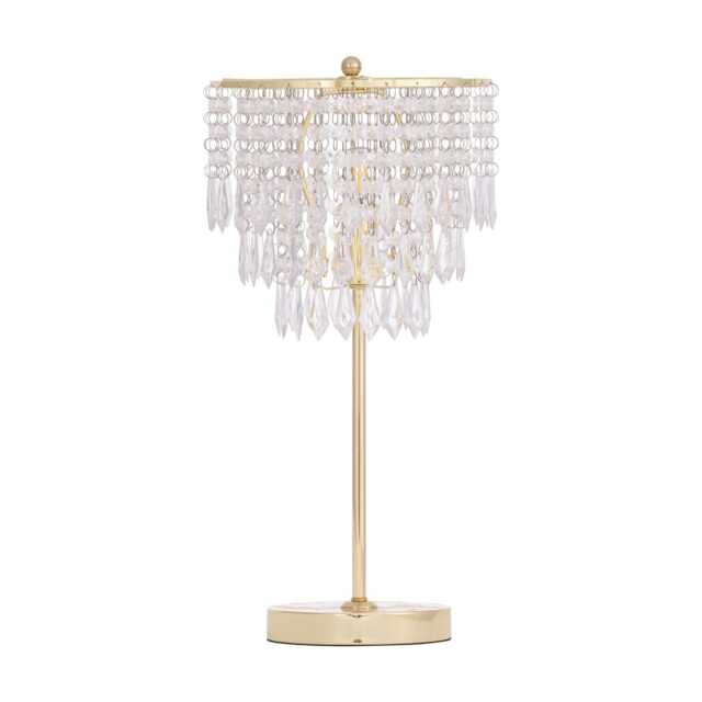 Cascada - Gold and Acrylic Crystal Jewelled Table Lamp Gold Clear Large 1