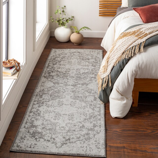 LIVABLISS Harput-Vintage Traditional Boho Rug 80 x 220 cm Blue Orange Yellow Grey