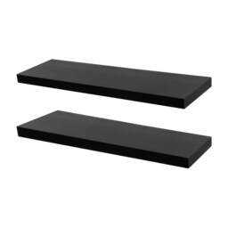 Harbour Housewares 80cm Floating Wall Shelf - Photo Gallery Bookshelf Wall Shelves for Storage & Display Black Black 2