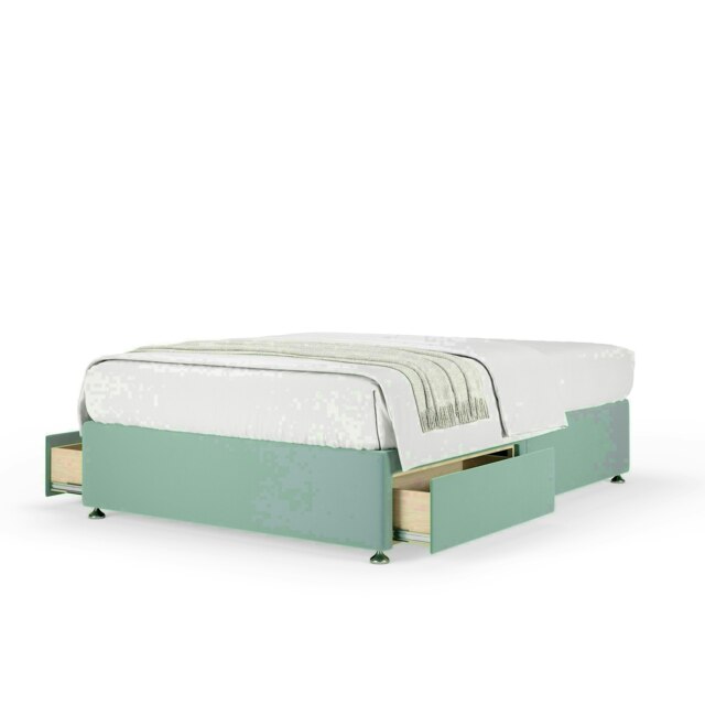 Super Ortho Orthopaedic Duckegg Plush Velvet 2 Drawer Divan Set Small Single