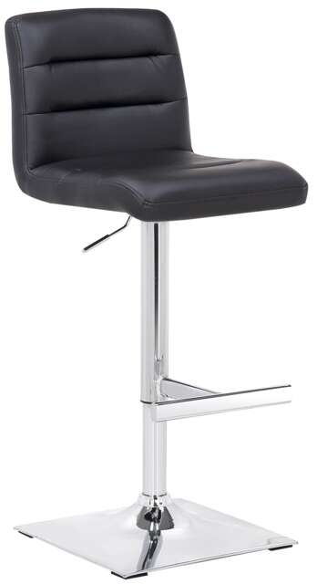 Luscious Single Kitchen Bar Stool, Chrome Footrest, Height Adjustable Swivel Gas Lift, Breakfast Bar & Home Barstool, Black