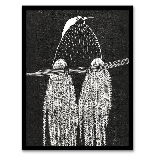 "Stylised Bird of Paradise De Mesquita Framed Wall Art Print 12X16"""
