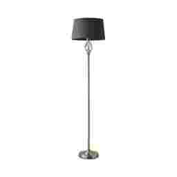 ValueLights Memphis Twist Brushed Chrome Floor Lamp Grey Shade Grey