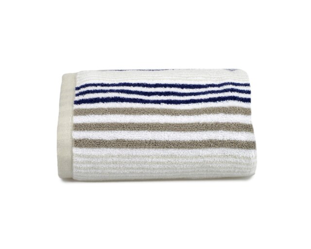 Merlin Striped Hand Towel - Navy/Grey