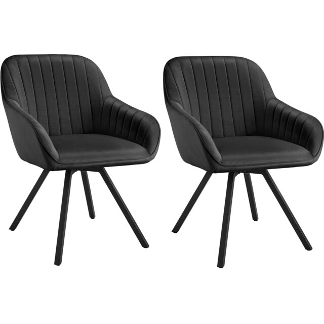 Lounge Armchair Living Room Accent Chair 360 Swivel Slim Steel Legs Velvet Fabric Black black 2