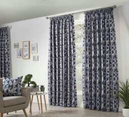 Skandi Pencil Pleat Curtains - Navy - 229 cm x 274 cm