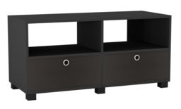 Black TV Stand with 2 Drawers Black Black & Black 1