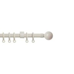 13 - 16mm Cream Ball Metal Curtain Pole Set 120 - 210cm Cream Cream