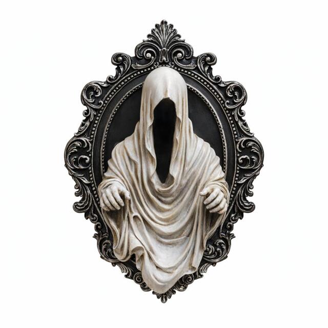 Ghost Wall Plaque Gothic Style Screaming Reaper Ornament