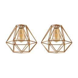 ValueLights Diablo Pair Copper Cage Ceiling Shades Copper