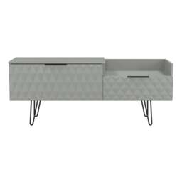Islay 2 Drawer 2 Level Media Unit in Dusk Grey (Ready Assembled) Grey Dusk Grey