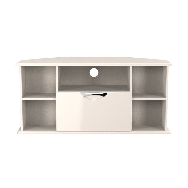 Holborn Corner TV Stand in Kashmir Gloss & Kashmir (Ready Assembled) Cream Kashmir Gloss & Kashmir