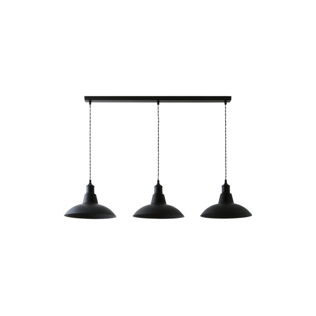 ValueLights Civic Black 3 Drop Bar Black Pendant Light and Bulbs
