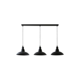 ValueLights Civic Black 3 Drop Bar Black Pendant Light and Bulbs