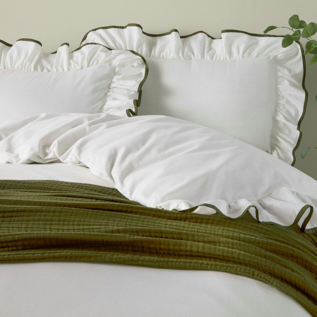 Wylder Blousey Olive Pillowcase Pair Green One Size 2