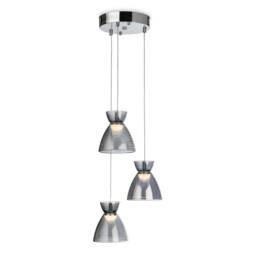 Royale 3 Light Cluster Chrome with Smoked Decorative Glass 3xLED 993lm 3000K