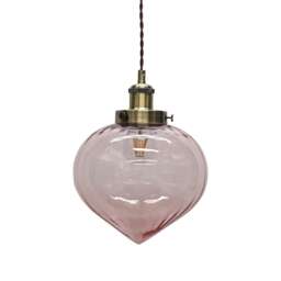 Layla - Pink Glass Easy Fit Pendant Shade with Antique Brass Detail