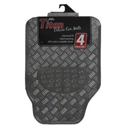 JVL PVC Titan 4 Piece Car Mat Set, Universal - Carbon