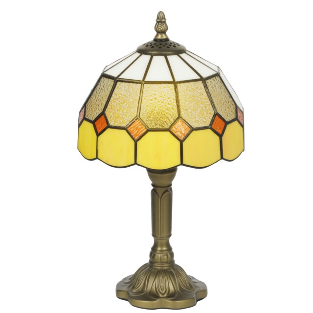 HOMCOM Tiffany-Style Table Lamp for Bedroom, Bulb not Included Orange