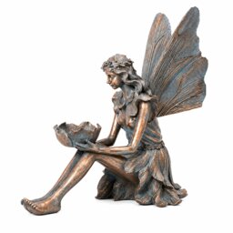 Antique Bronze Fairy Garden Ornament - Weather Resistant Resin Garden Statue