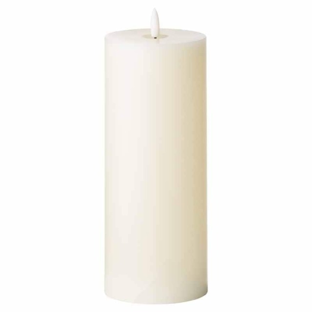 Luxe Collection Natural Glow 3.5 x 9 LED Candle - Plastic/Wax - L9 x W9 x H23 cm - Ivory White White