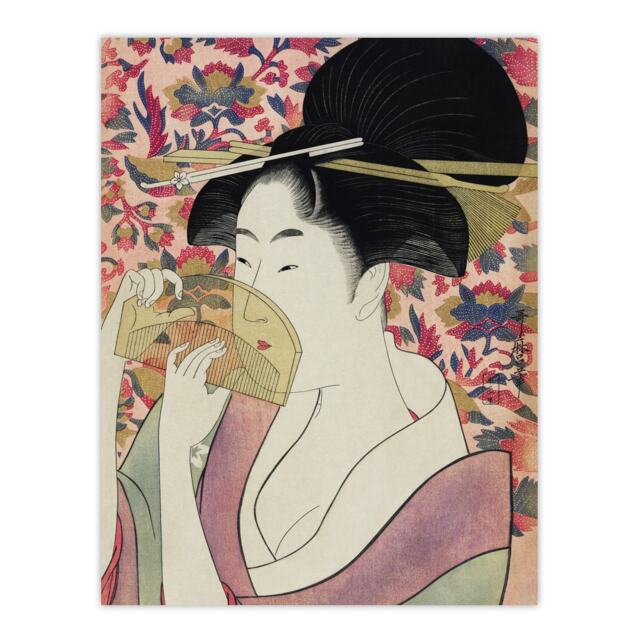 "Woman With A Comb Portrait Japan Wall Art Print Utamaro Kitagawa 24x32"""
