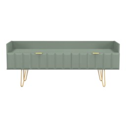 Metro 2 Drawer TV Console Unit in Reed Green (Ready Assembled) Green Reed Green